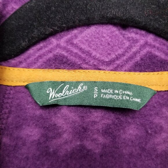 Woolrich Jacket Womens Small Purple Snowflake Full Zip Fleece Vest Gorpcore - Picture 2 of 10